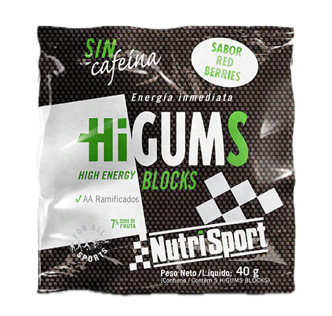 HiGums Blocks Red Berries · Nutrisport · 40 gramos