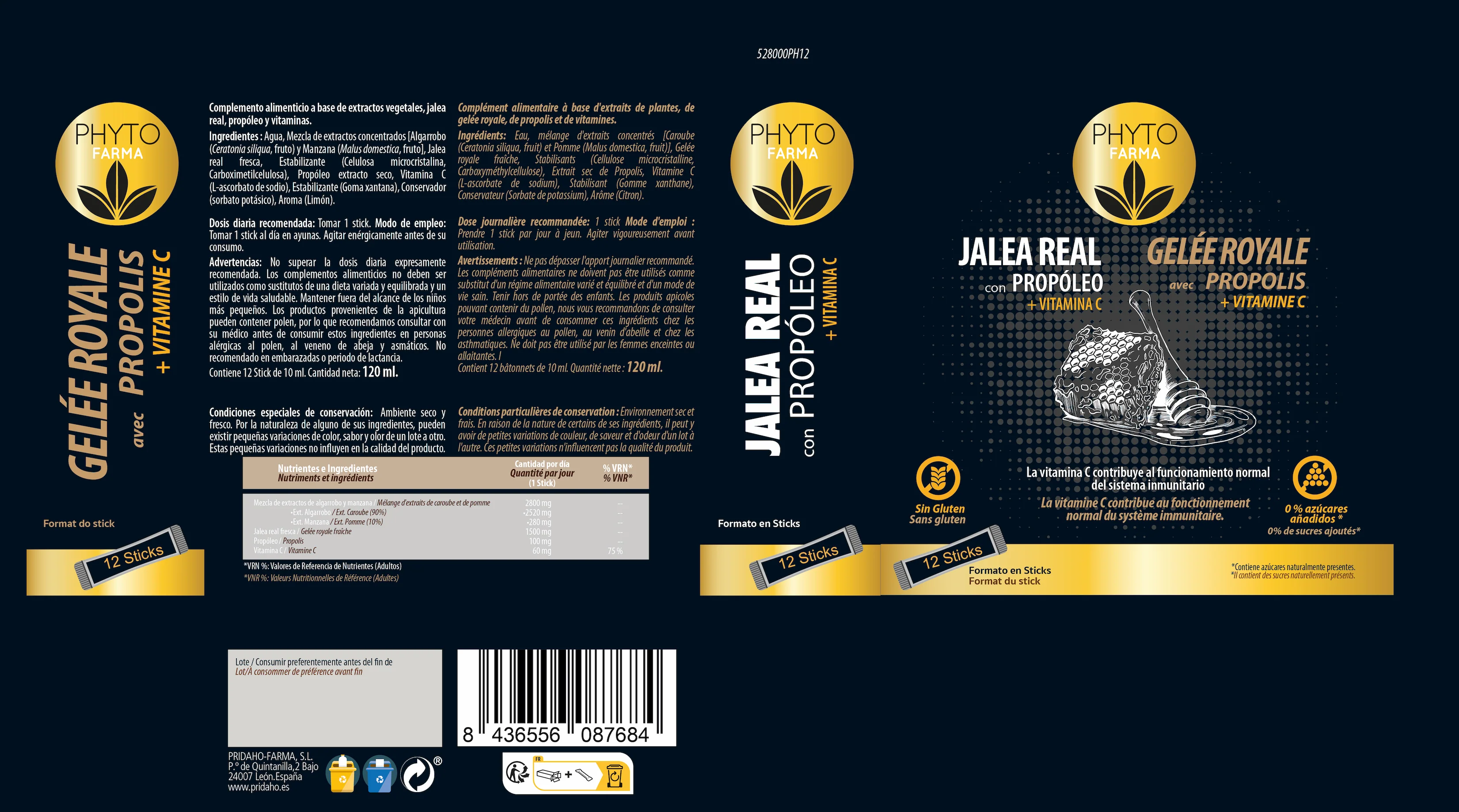 Jalea Real con Propóleo + Vitamina C · Phytofarma · 12 sticks - Image 2