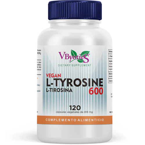 L-Tirosina 600 Vegan · VByotics · 120 cápsulas
