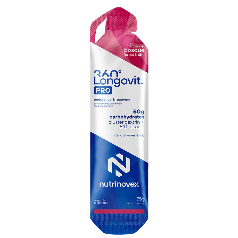 Longovit 360 Gel PRO: Sabor Frutos del Bosque · Nutrinovex · 75 gramos