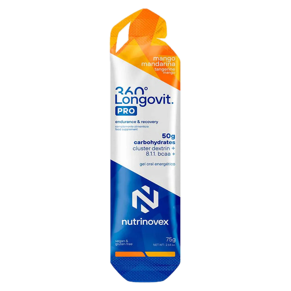 Longovit 360 Gel PRO: Sabor Mango Mandarina · Nutrinovex · 75 gramos