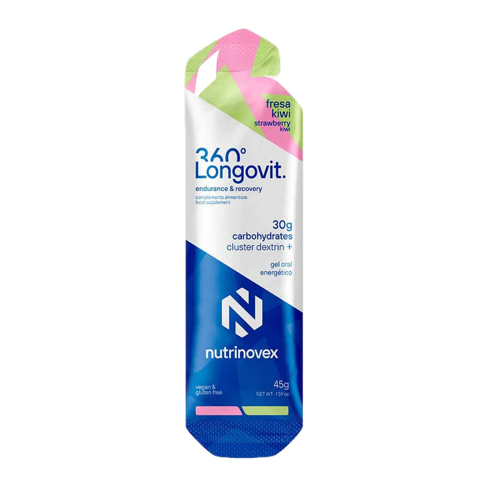 Longovit 360 Gel: Sabor Fresa Kiwi · Nutrinovex · 45 gramos