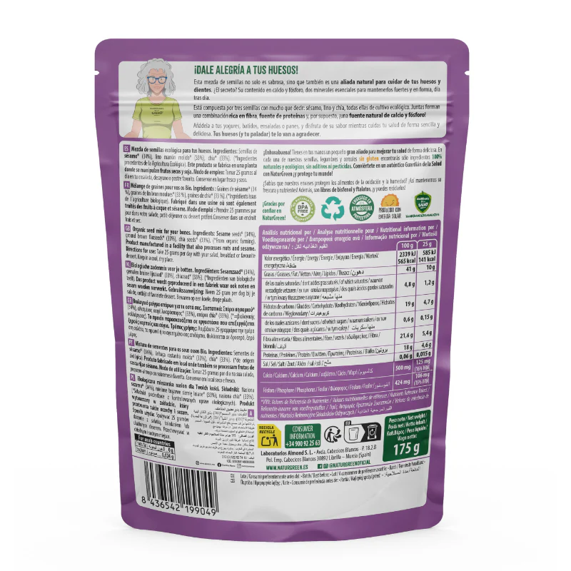 Mezcla de Semillas para Huesos Bio · Naturgreen · 175 gramos - Image 2