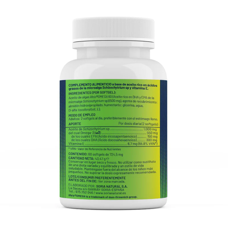 Omega 3 Vegan · Soria Natural · 60 perlas - Image 2