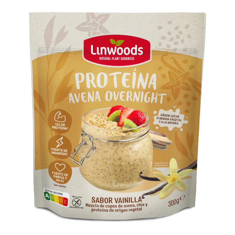 Overnight Proteína Vainilla · Linwoods · 300 gramos