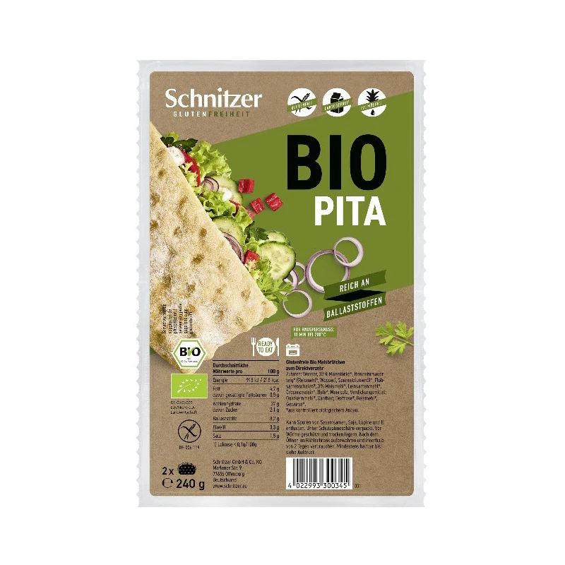 Pan de Pita Sin Gluten · Schnitrzer · 240 gramos