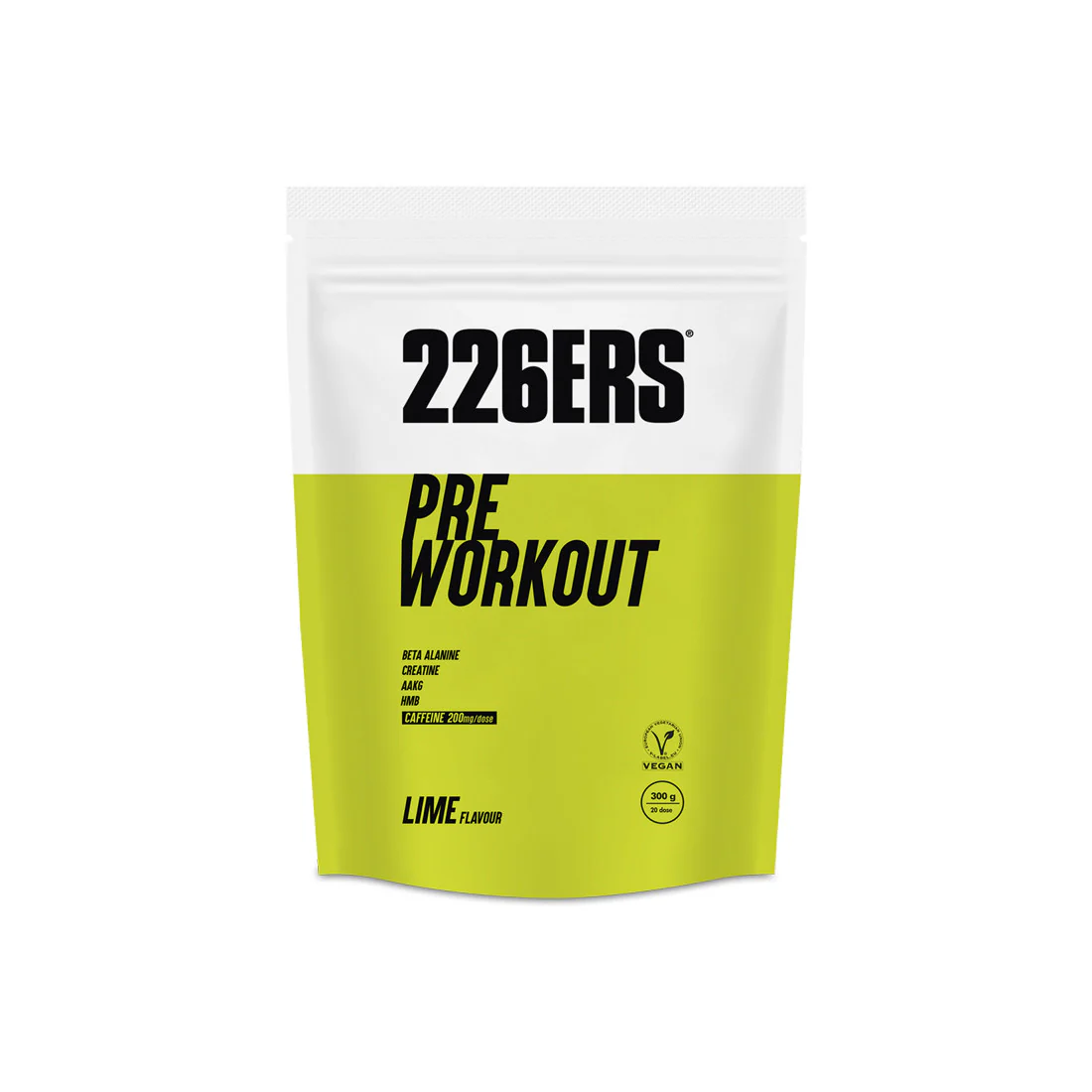 Pre Workout + Cafeína: Sabor Lima · 226ERS · 300 gramos