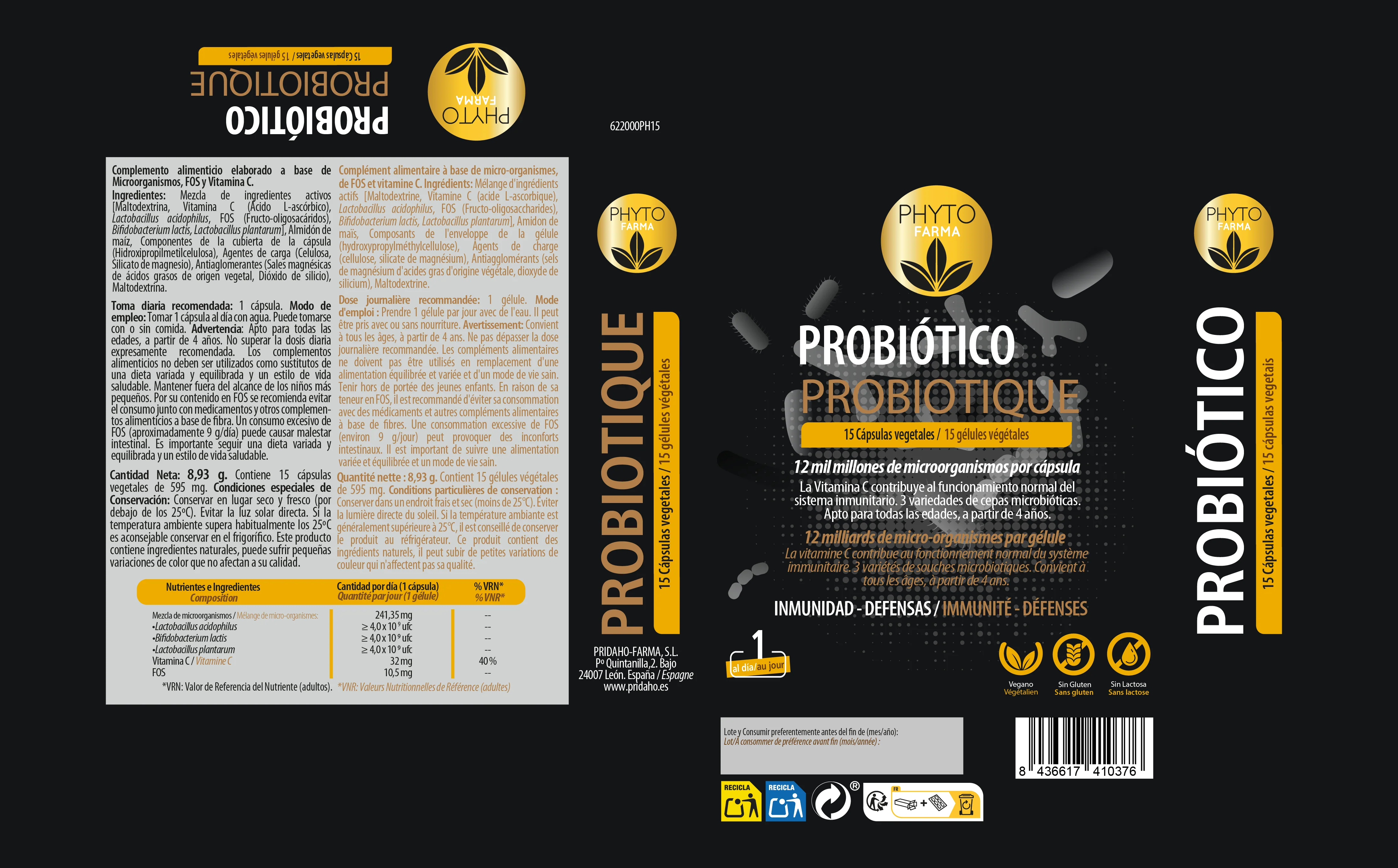 Probiótico · Phytofarma · 15 cápsulas - Image 2