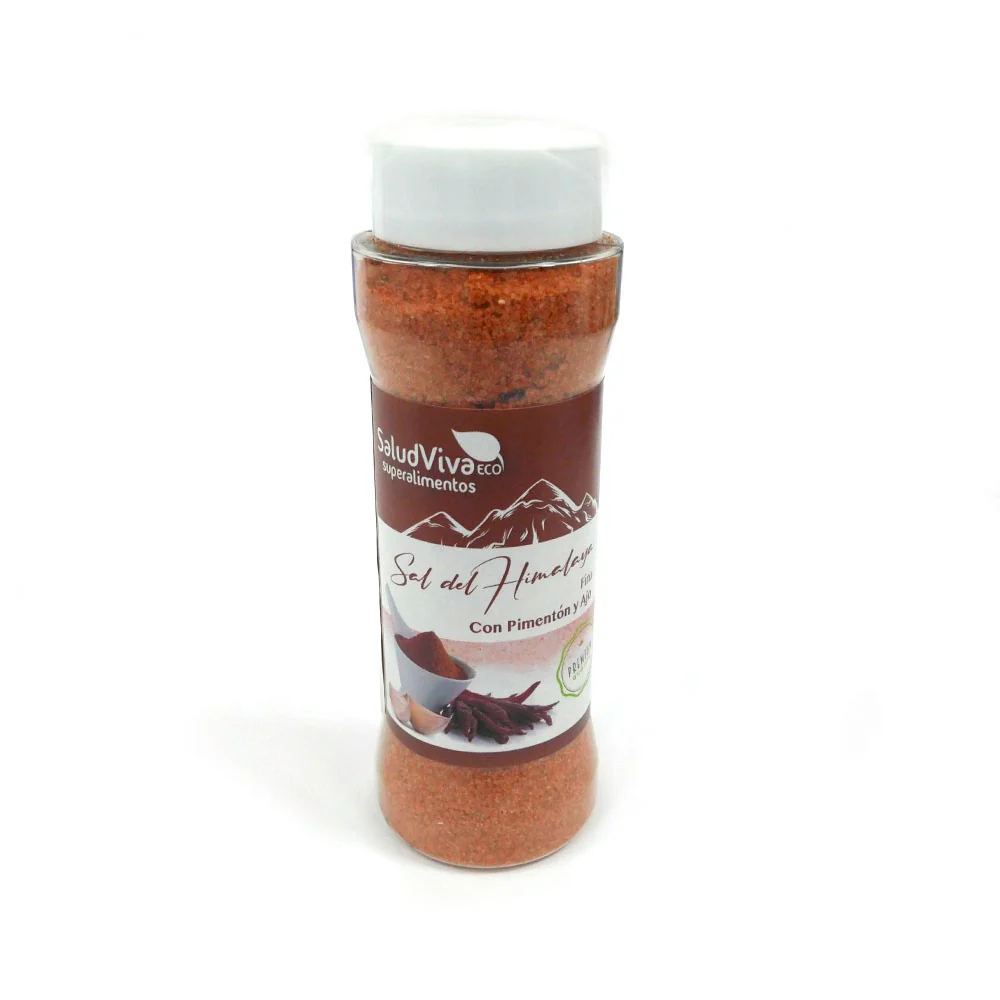 Sal Himalaya Fina con Pimentón y Ajo Eco · Salud Viva · 170 gramos