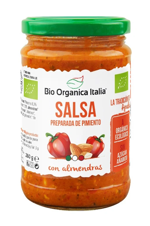 Salsa de Pimiento con Queso y Almendras · Bio Organica Italia · 280 gramos