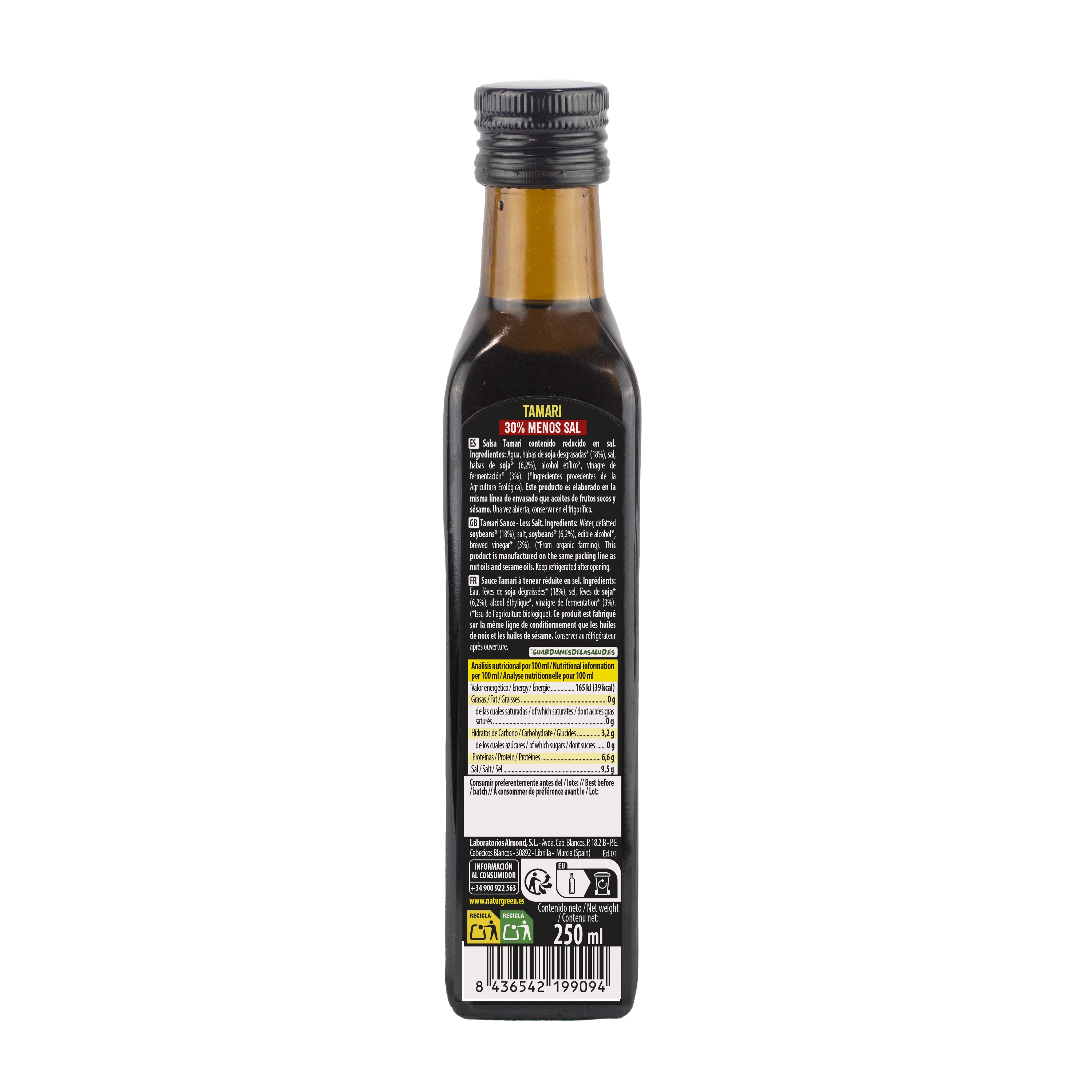 Salsa de Soja Tamari Reducido en Sal Bio · Naturgreen · 250 ml - Image 2