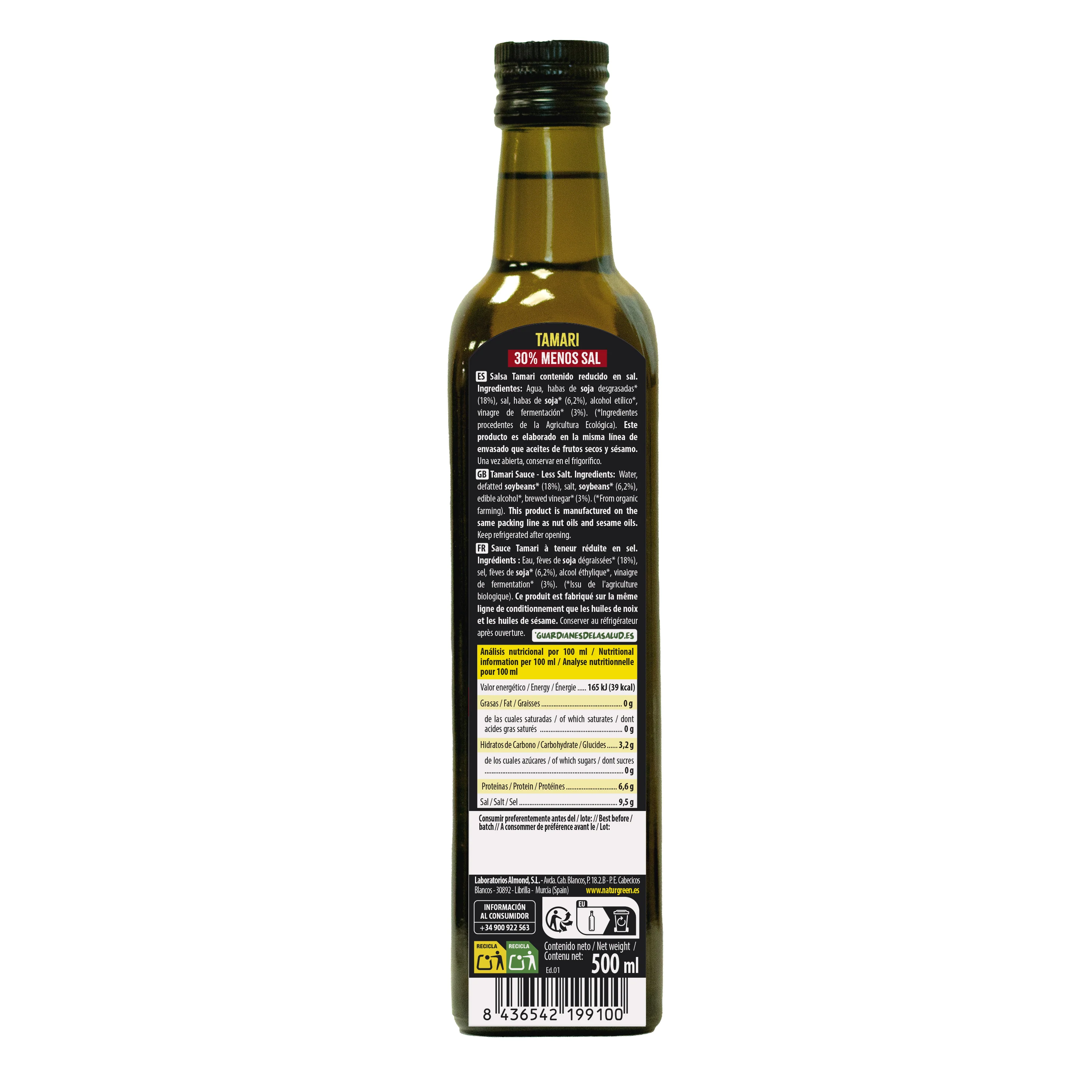 Salsa de Soja Tamari Reducido en Sal Bio · Naturgreen · 500 ml - Image 2