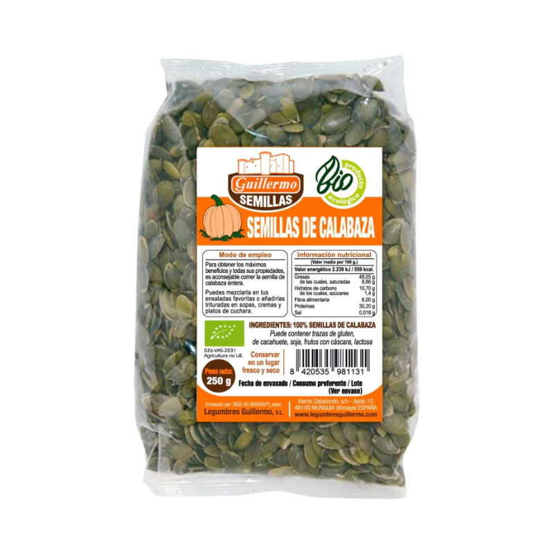Semillas de Calabaza Bio · Guillermo · 250 gramos