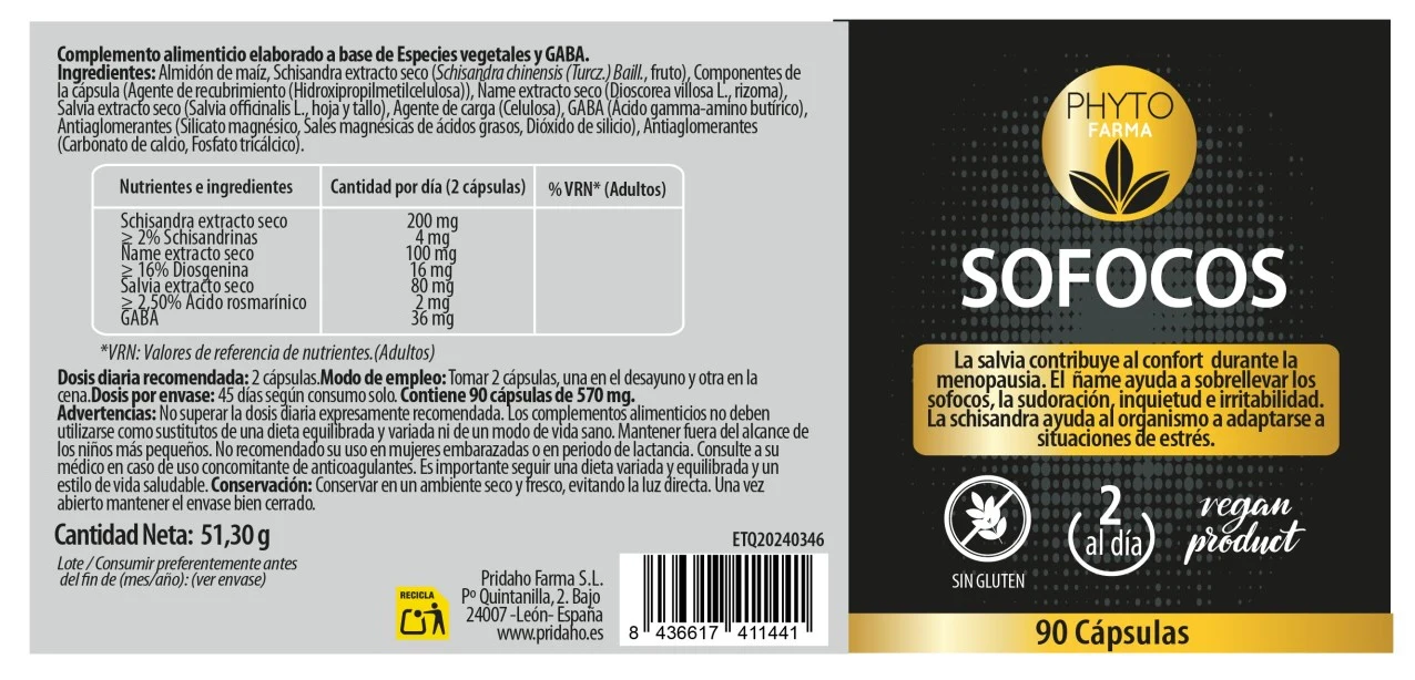 Sofocos · Phytofarma · 90 cápsulas - Image 2