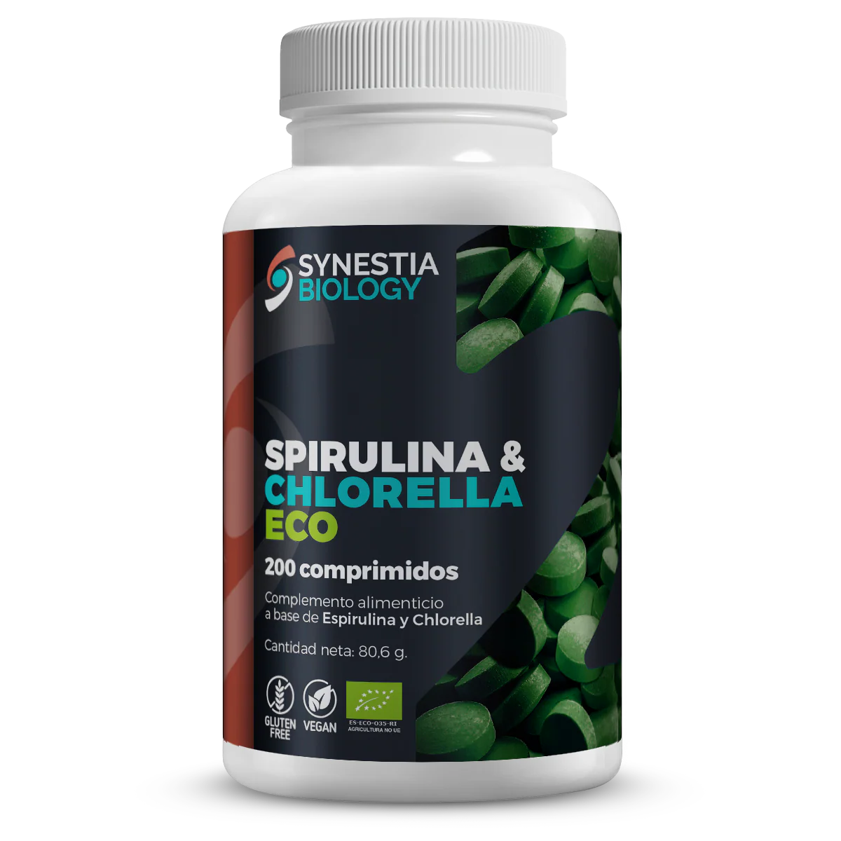 Spirulina & Chlorella Eco · Synestia Biology · 200 comprimidos