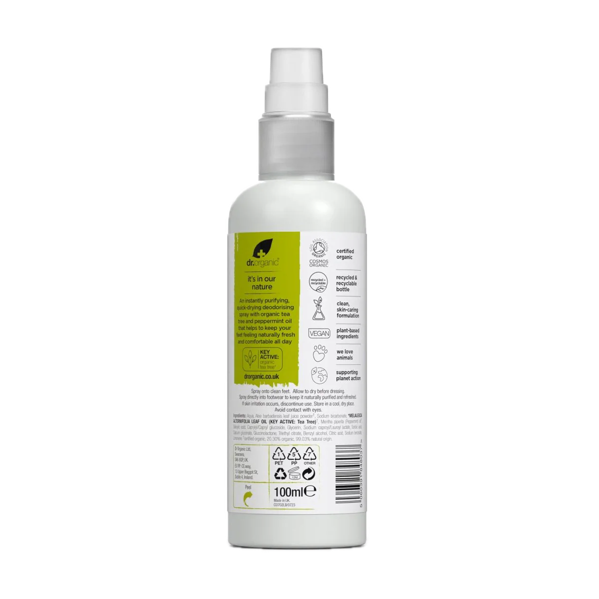 Spray Desodorante para Pies de Árbol de Té · Dr Organic · 100 ml - Image 2