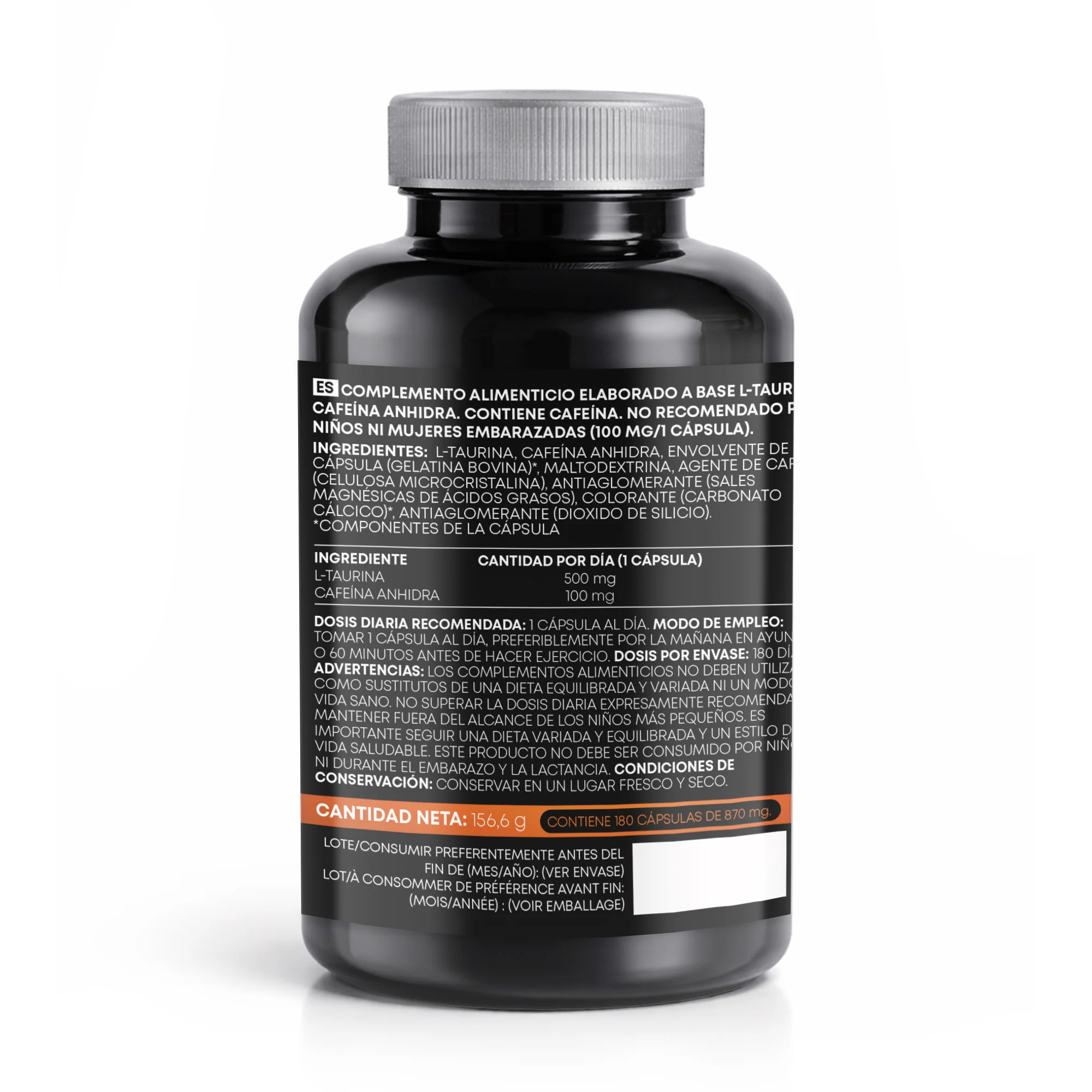 Taurina + Cafeína · Sanon Sport · 180 cápsulas - Image 2