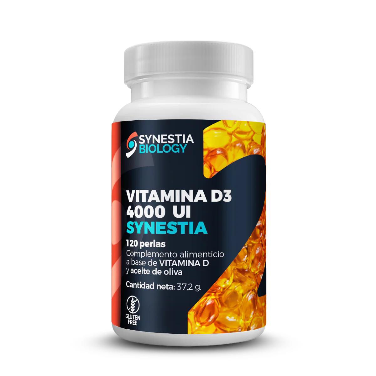 Vitamina D3 4.000 UI · Synestia Biology · 120 perlas