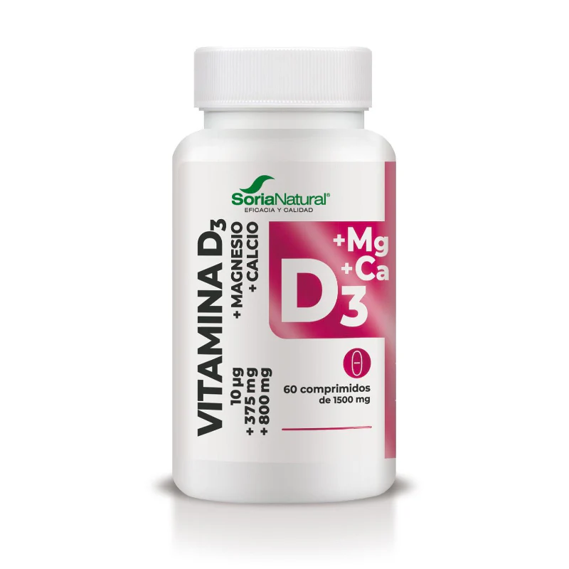 Vitamina D3 con Magnesio y Calcio · Soria Natural · 60 comprimidos