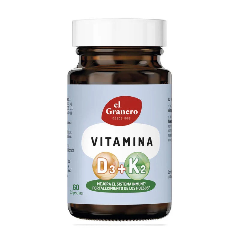 Vitamina D3 y K2 · El Granero Integral · 60 cápsulas