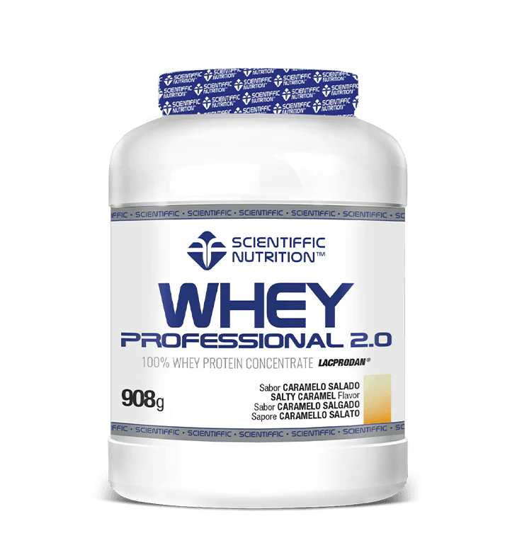 Whey Professional 2.0 Whey Protein: Sabor Caramelo Salado · Scientiffic Nutrition · 908 gramos