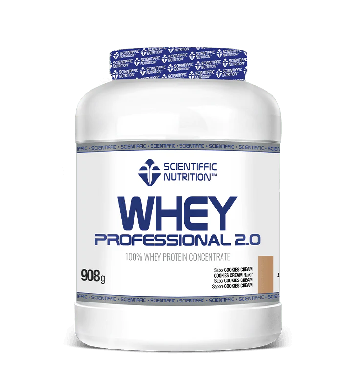 Whey Professional 2.0 Whey Protein: Sabor Cookies Cream · Scientiffic Nutrition · 908 gramos